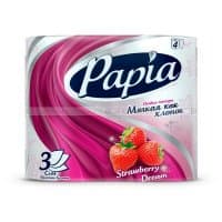Туалетная бумага Papia Strawberry Dream клубничная мечта белая с рисунком 3 слоя (4шт) Туалетная бумага Papia Strawberry Dream клубничная мечта белая с рисунком 3 слоя (4шт)