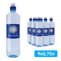 Вода Standart О2 Sport 0.75 литра, спорт, без газа, пэт, 9 шт. в уп. Вода Standart О2 Sport 0.75 литра, спорт, без газа, пэт, 9 шт. в уп.