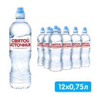 Вода Святой Источник 0.75 литра, спорт, без газа, пэт, 12 шт. в уп. Вода Святой Источник 0.75 литра, спорт, без газа, пэт, 12 шт. в уп.