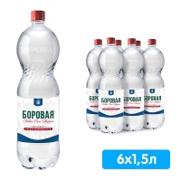 Вода Боровая природная 1.5 литра, газ, пэт, 6 шт. в уп. Вода Боровая природная 1.5 литра, газ, пэт, 6 шт. в уп.