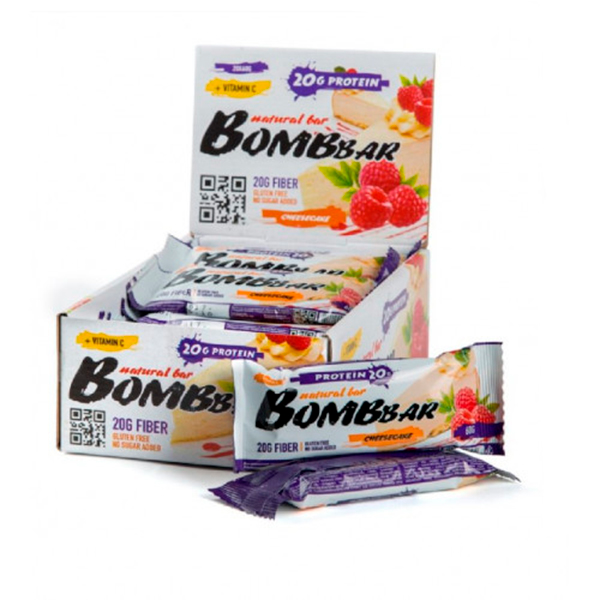 Батончик Bombbar Малиновый Чизкейк неглазированный 60 гр Батончик Bombbar Малиновый Чизкейк неглазированный 60 гр