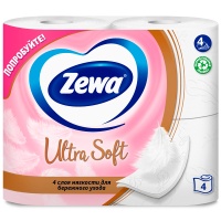 Туалетная бумага Zewa Ultra Sof белая 4х-слойная (4шт.) Туалетная бумага Zewa Ultra Sof белая 4х-слойная (4шт.)
