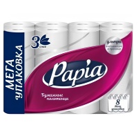 Бумажные полотенца Papia белые 3 слоя (8 шт) Бумажные полотенца Papia белые 3 слоя (8 шт)