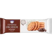 Печенье Полет овсяное с кусочками шоколада 250 гр Печенье Полет овсяное с кусочками шоколада 250 гр
