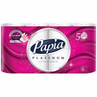 Туалетная бумага Papia "хаят" PLATINUM 5 слоёв, 8 шт. в уп. Туалетная бумага Papia "хаят" PLATINUM 5 слоёв, 8 шт. в уп.