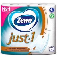 Туалетная бумага Zewa Just1 белая 4х-слойная (4шт.) Туалетная бумага Zewa Just1 белая 4х-слойная (4шт.)
