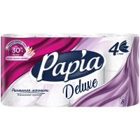 Туалетная бумага Papia Deluxe Белая 4 слоя (8 шт) Туалетная бумага Papia Deluxe Белая 4 слоя (8 шт)