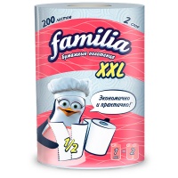 Бумажные полотенца Familia XXL белые 2 слоя  Бумажные полотенца Familia XXL белые 2 слоя