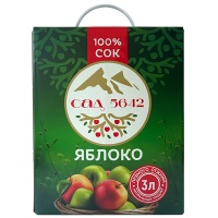 Сок Сад 5642 яблочный 3 литра Сок Сад 5642 яблочный 3 литра
